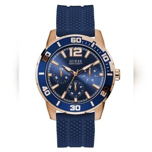 GUESS Navy & Rose Gold-Tone Multifunction Watch